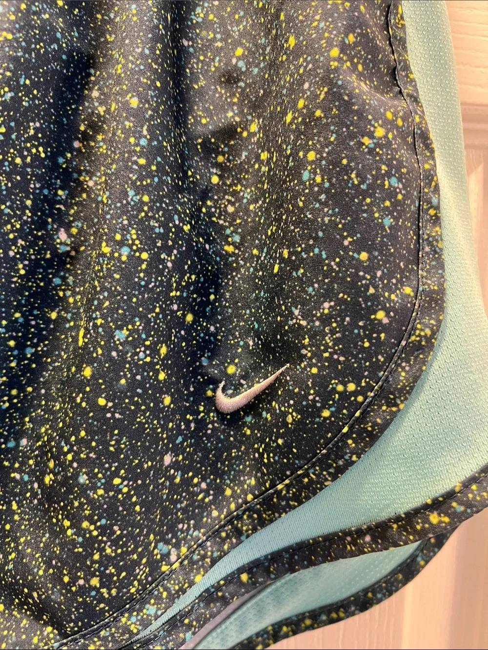 Nike Women's Teal Speckled Athletic Running Shorts